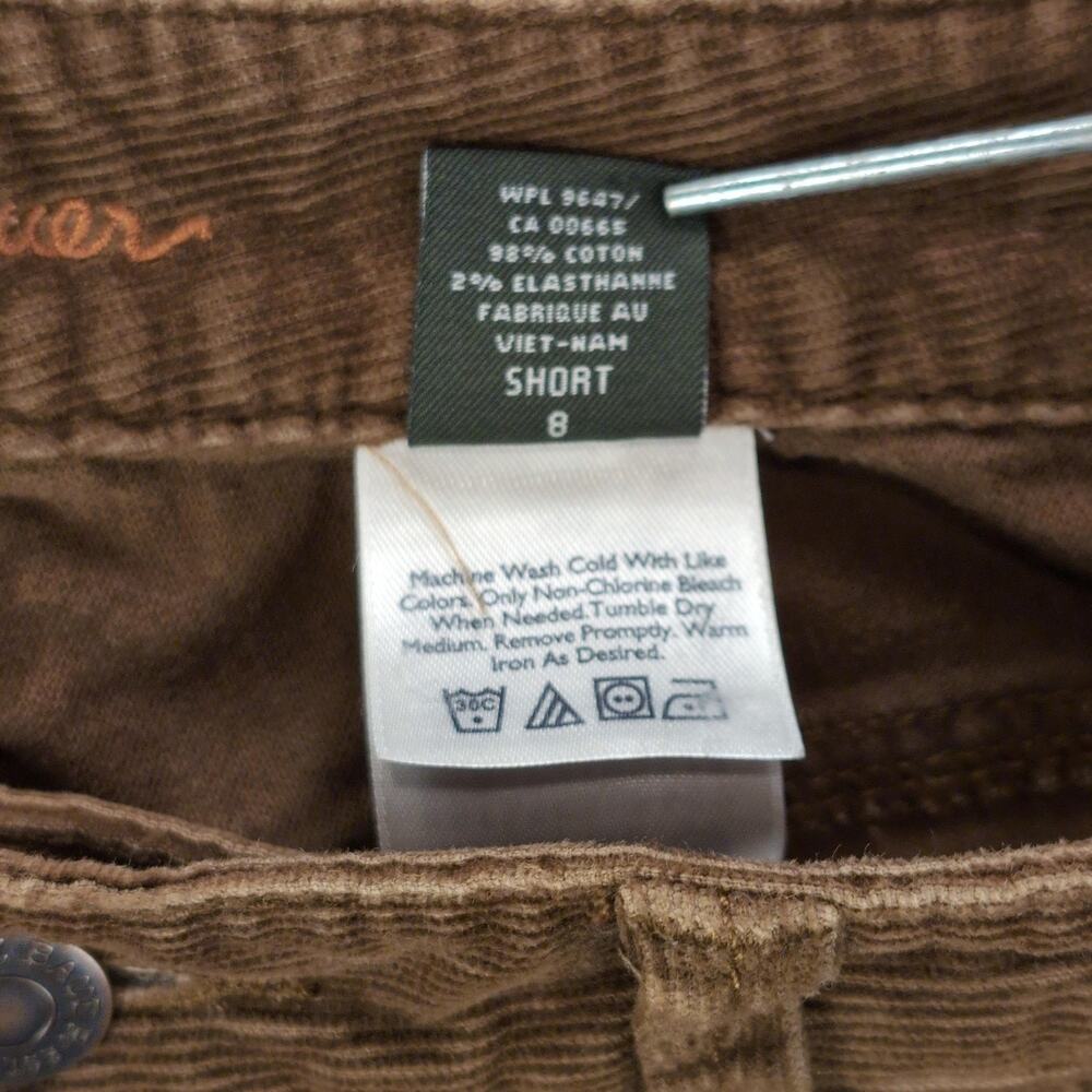 Eddie Bauer Pants Womens 8 Short Brown Corduroy Straight Leg Stretch Casual - Picture 8 of 10